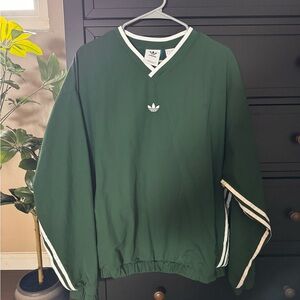 Adidas Men's V-Neck Sweater in Forest Green